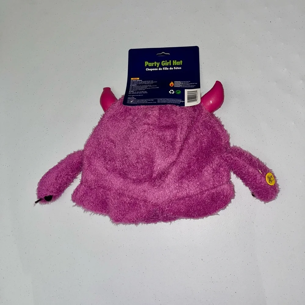 NWT Plush Party Girl Monster Hat with Sounds & Lights